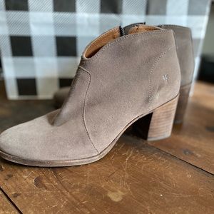 Neutral Frye suede bootie